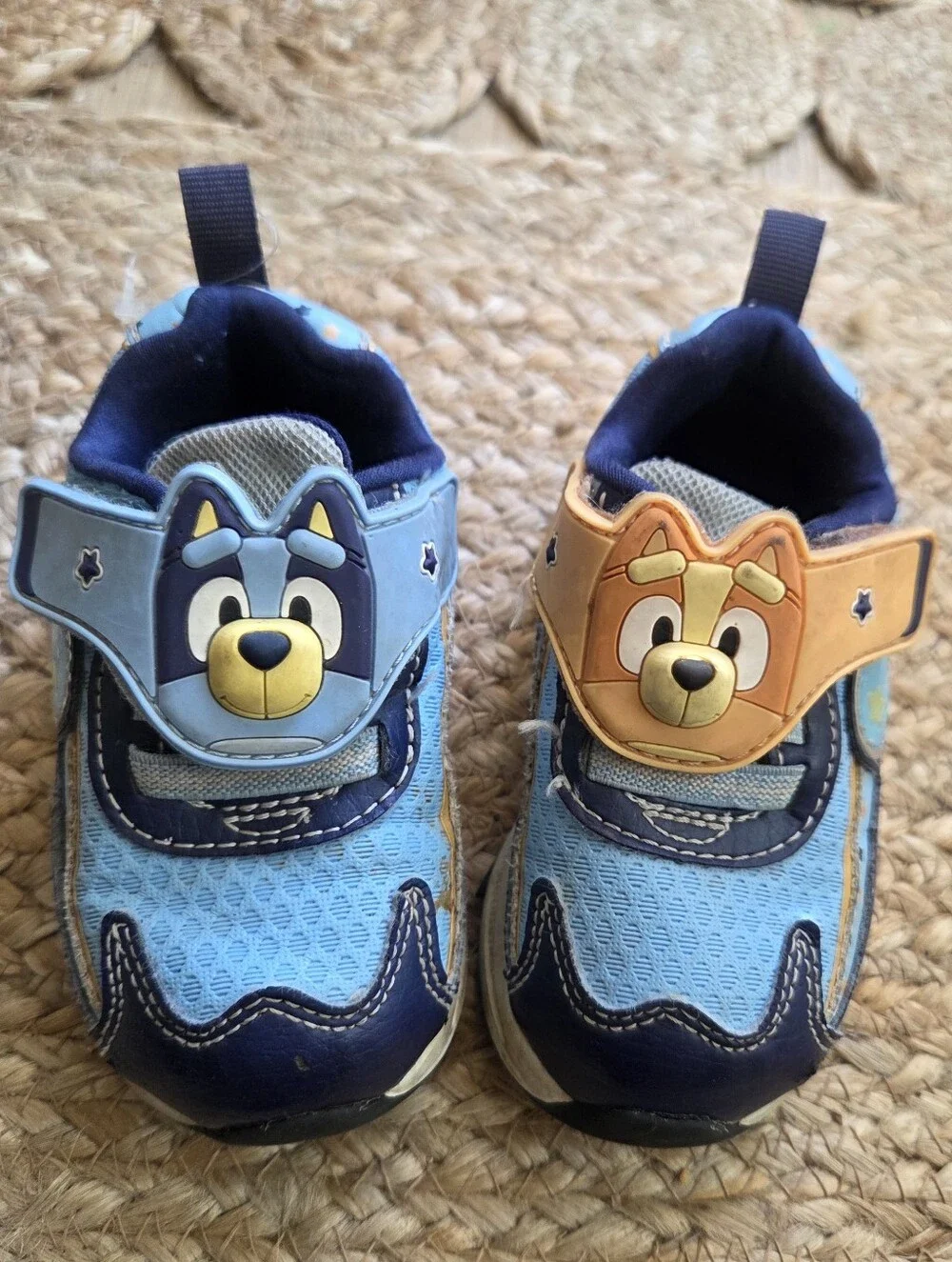Bluey Bingo Kids Character Light-up Blue Slip-On Sneakers with Velcro Toddler 6
